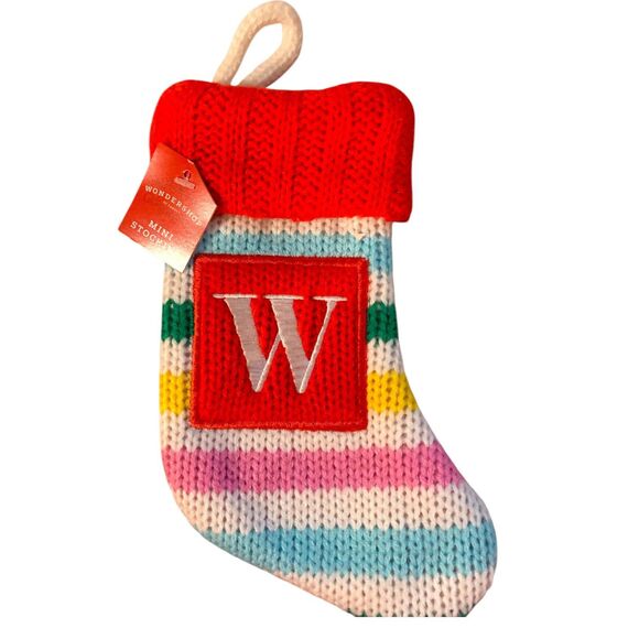 Letter W Knit Mini Stocking Rainbow Wondershop Xmas Target - Picture 1 of 2